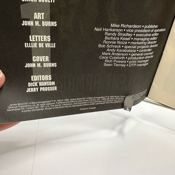 James Bond 007 A Silent Armageddon #1 DARK HORSE Comics Issue 1 of 4 March‎ 1993 - Picture 7 of 9